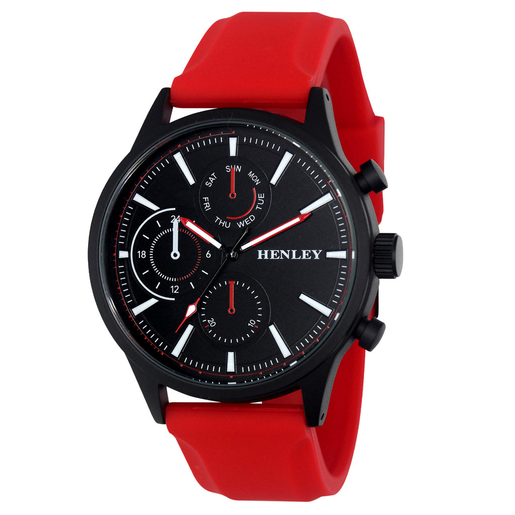 Large Black Sports Watch - Black / Red– Ral Gifts and Hampers