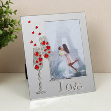 Love Mirror Frame 4" x 6" Flute/Crystal Heart