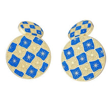Onyx Art Starry Night Check Chain Link Cufflinks