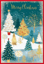 Gold trees Christmas Greeting Card