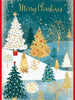 Gold trees Christmas Greeting Card
