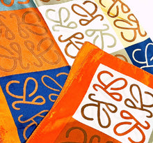 Colorful fabric swatches with a decorative pattern