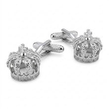 Onyx Art King’s Crown Cufflinks- Regal Elegance