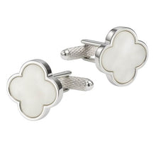 Mother of Pearl Floral Cufflinks by Onyx Art London