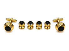 Black & Gold Cufflinks and Studs Set