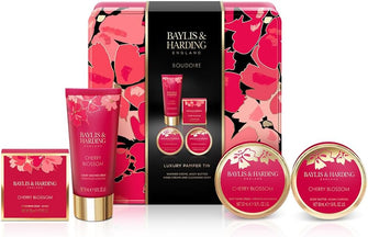 Baylis & Harding Boudiore Cherry Blossom Luxury Pamper Tin Gift Set