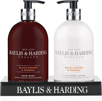Baylis & Harding Black Pepper and Ginseng Hand Wash and Lotion Set