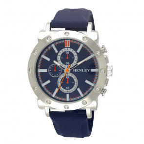 Men's Blue Polished Sports Silicon Wrist Watch