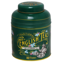 NEW ENGLISH TEA VICTORIAN VINTAGE ENGLISH AFTERNOON GREEN TIN 80’S