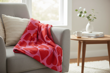 Love Heart Fleece Throw Blanket