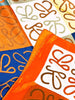 Orange Mix Print Large Silk Scarf