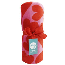 Love Heart Fleece Throw Blanket