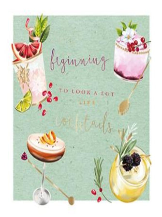 mint green cocktail greeting card